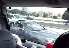 Horny amateur dude gonna flash himself in the huge window on the way