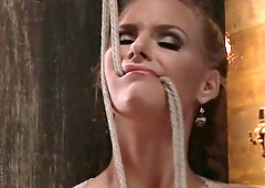 Rough assfucking for bound blonde