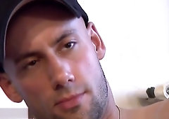 My str8 neighbour made a porn: watch his huge cock gets wanked by a guy!