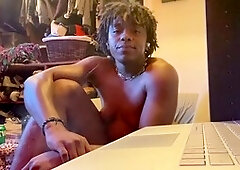 Chill post-workout session with jizz and smoke featuring Ezra Williams