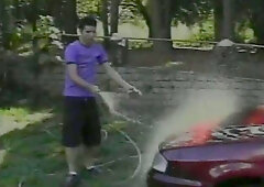 Golden-Haired cute teen tgirl with round butt rides a large hard knob