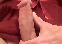 Tranny sounding in a sexy red babydoll