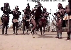 Afro Himba chicks dance and swing their saggy bazookas around
