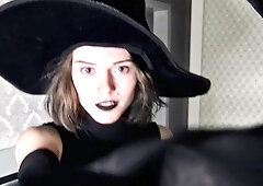 Spooky witch seduces me on a Halloween night and asks for a fuck