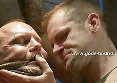 Shaved gay strong sex slave bound hard