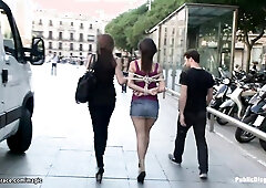 Spanish girl screwed in van in public