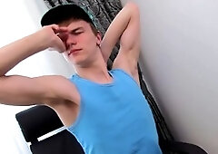 Playful platinum-blonde Kasper Arley loves finger blasting his own ass!