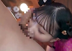 Nasty asian blowjob and anal licking session