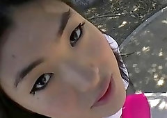 Lovely ladyboy Yuri Myeon masturbates