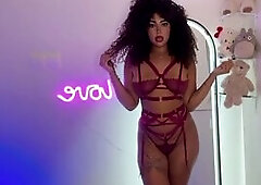 21yo curvy black's red underware try-on haul