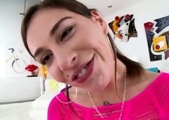 Huge big dick stretches anal hole of sluttishly looking chick Kacie Castle