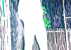 Jizz and urinate outdoors in the pool and douche