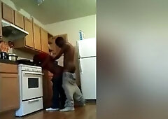 Knocking down my straight homie in the kitchen