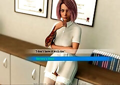 Routine checkup visual novel gameplay featuring a busty mom