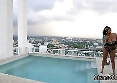 Shemale fucks wet BBW pussy