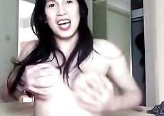 Oriental Trans Anairb Playing her Bazookas during the time that Smokin'