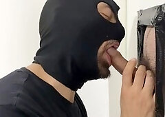 Sucking for cum, glory hole, big cock