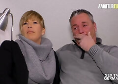 Full-figured German wife enjoys intimate moments with her muscular husband on camera