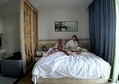 Strip naked, amateur handjob