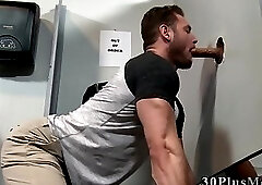 Dude blows gloryhole dick