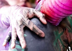 2 tattooed lesbos explore anal play with big toys – featuring ATM, gaping, and genuine orgasms