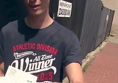 Thin twink gets fucked in the ass in the woods