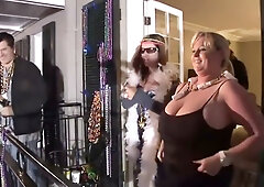 Amateur Mardi Gras revelers get carried away in costume and beads