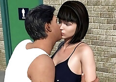 Handjob hj while, big boobs beautiful mom, cum in mouth