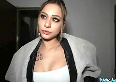 Leggy angel with long legs Erik Everhard jumps on a big wiener