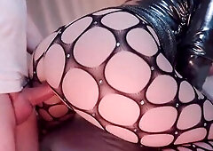 Thick & Curvy Glam Gal with Large Boobs Gets Pounded in Fishnet Nylons with Cum in Vagina Bareback - LilyKoti