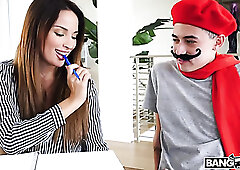 Fantastic sexy babe Anissa Kate flashes upskirt and rides strong cock like pro