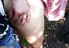 Pretty, amateur teen is about to get fucked in a local forest, in the late afternoon