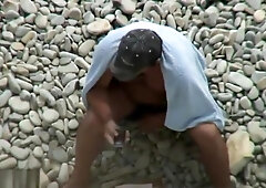 another repost video Step daddy on the beach