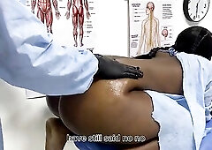 This babe goes to the doctor to get her implants changed, and the doctor puts his rod in her.