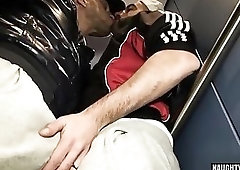 Big dick gay foursome and facial