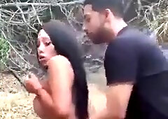 Transgender Princess outdoor assfuck