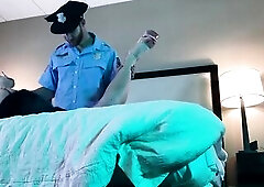 Police Bangs Sexy Trans Woman in Chastity