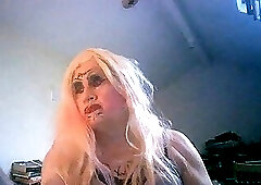 Nasty old spunk bucket Sarah's degradation- smokes, wanks fucks herself, smashes eggs and creamy