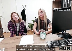 HUNT4K. Hot and slutty lesbo Zlata Shine decided to bang to get a job in front of her GF