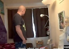 Tricked euro pussyfucked while bf watches