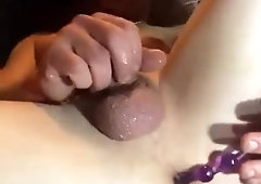 Stroking off while using Anal Invasion Fucktoy, Hitachi in Arse, attempted the Fuck Stick. too Meaty