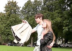 Randy slut gets boned from behind after mouth fucking cock