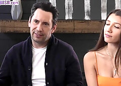 Submissive BDSM 21yo GF fucked in muff by dom neighbor