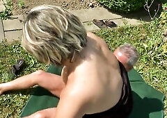 Ejaculation on Bazookas for the Old Woman in the Garden