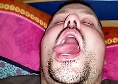 Intense cumshot in bed scene from 2015