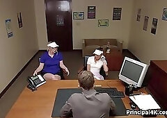 Stealing golf goods leads to threesome with perv principal