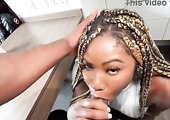 POV Black Doxy Banged in Kitchen - Ebony on Ebony Heat - Raw Hardcore Banging