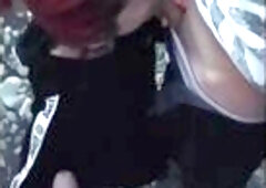 Husband films wife suck stranger on river public blowjob