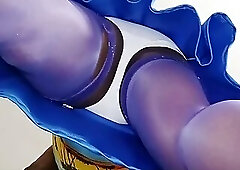 BlueGirl70 Under Blue Skirt Reveal