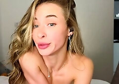 Beautiful teen brunette Jessica Sinn masturbates